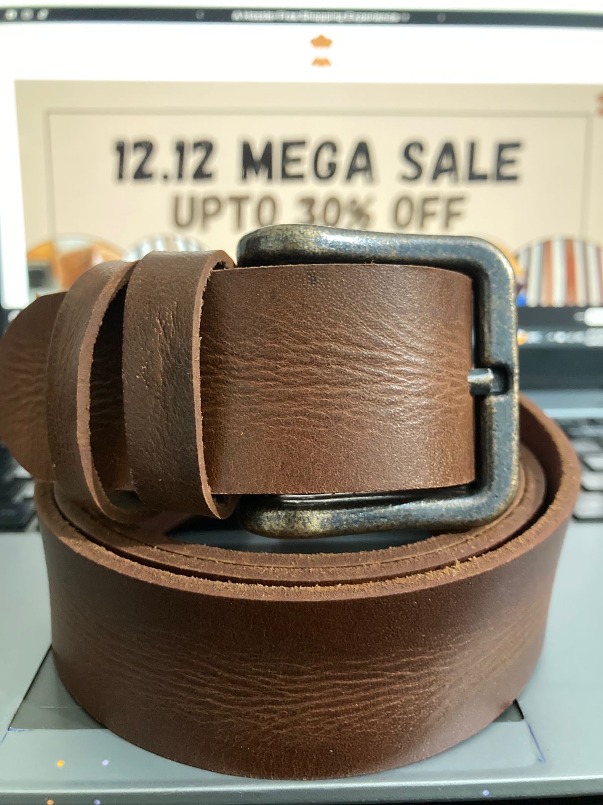 Brown Buffalo Real Leather Pull-Up Belt – Premium Vintage Style