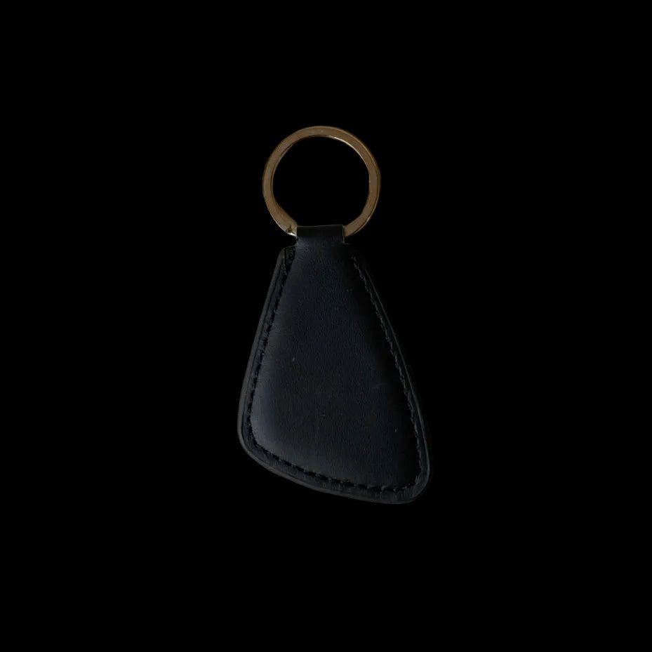 Jet Black Leather Key Ring
