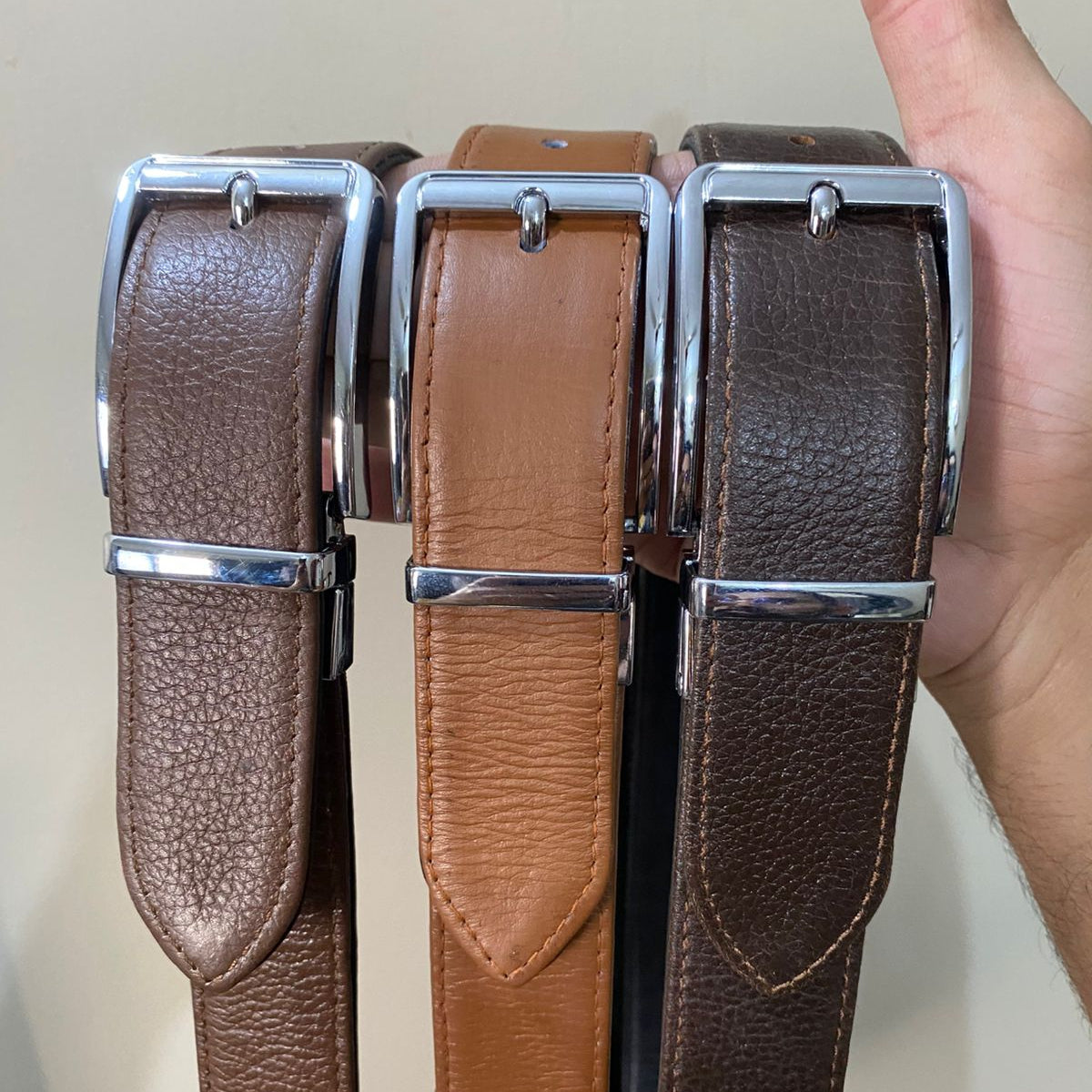2-in-1 Reversible Premium Cow Leather Belt Black & Dark Brown