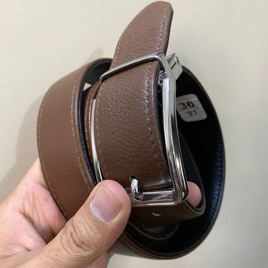 2-in-1 Reversible Premium Cow Leather Belt Black & Brown