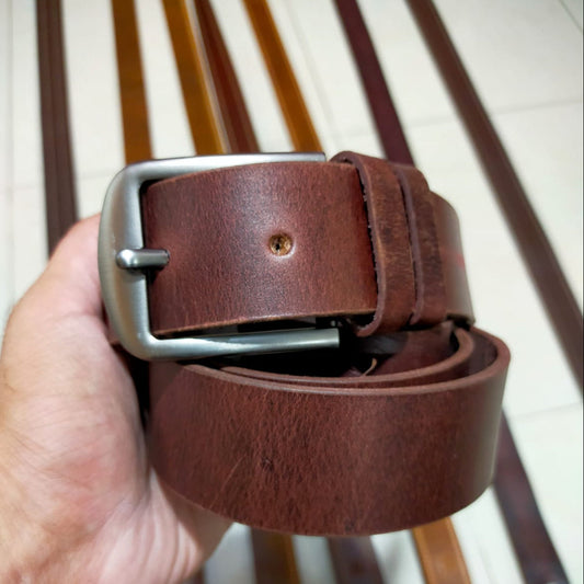 Stylish Men's Buffalo Brown Leather Belt