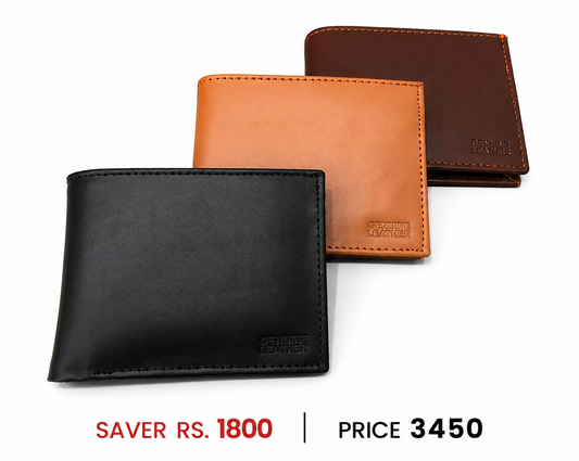 Cow Leather Bifold Wallets Pack Of Three