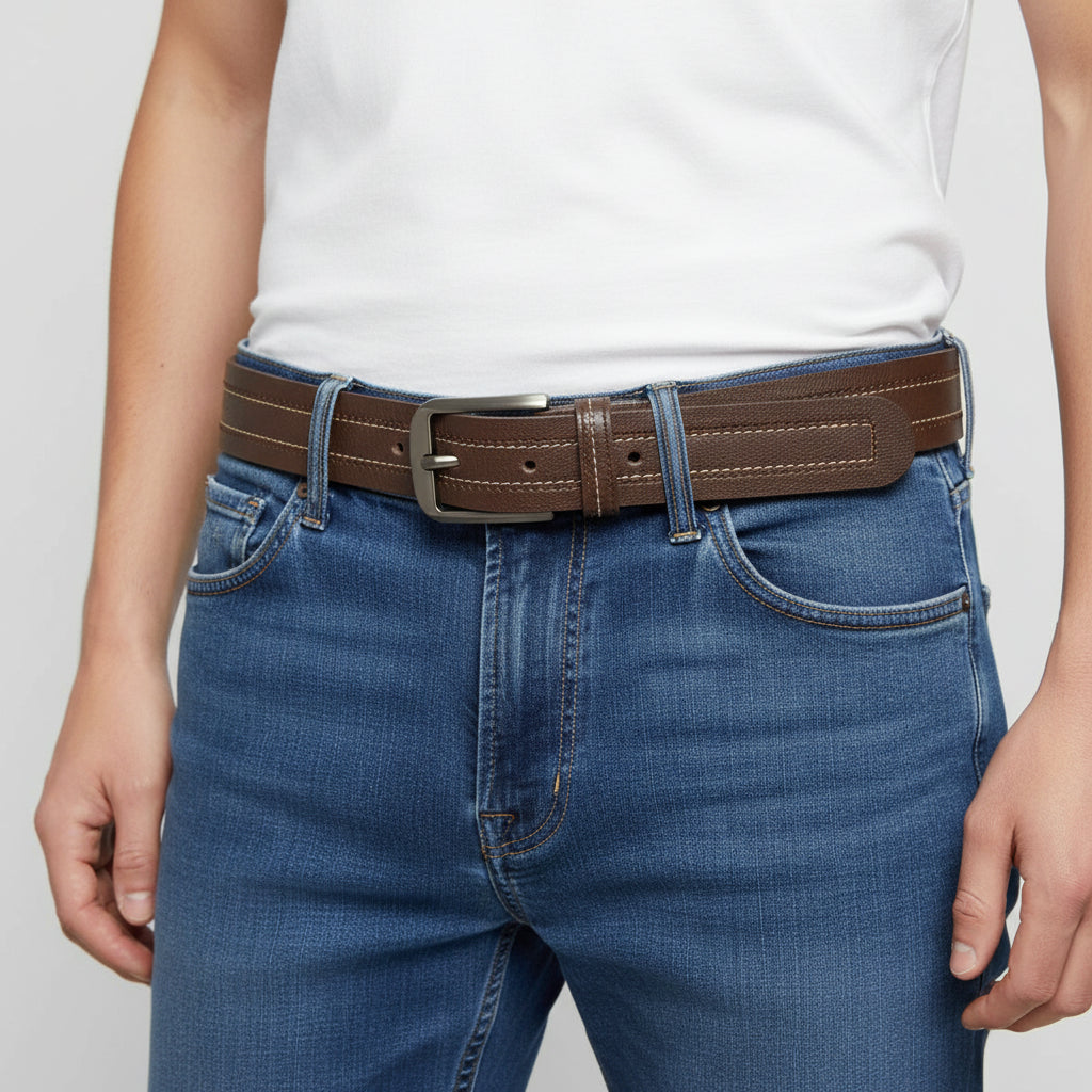 Premium Dark Brown Leather Belt