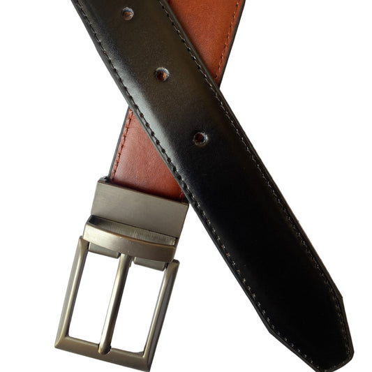 2-in-1 Double-Sided PU Leather Belt for Men Black & Brown