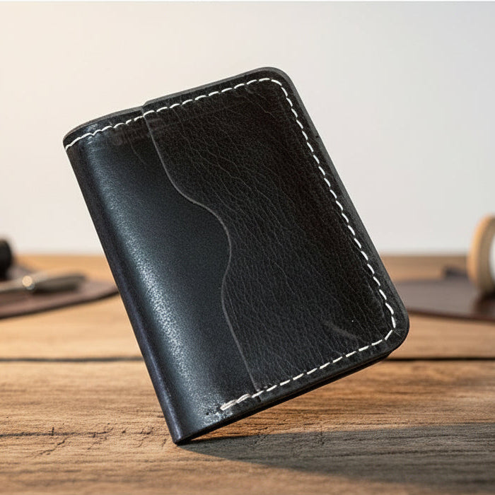 Craft Leather Black Card Wallet
