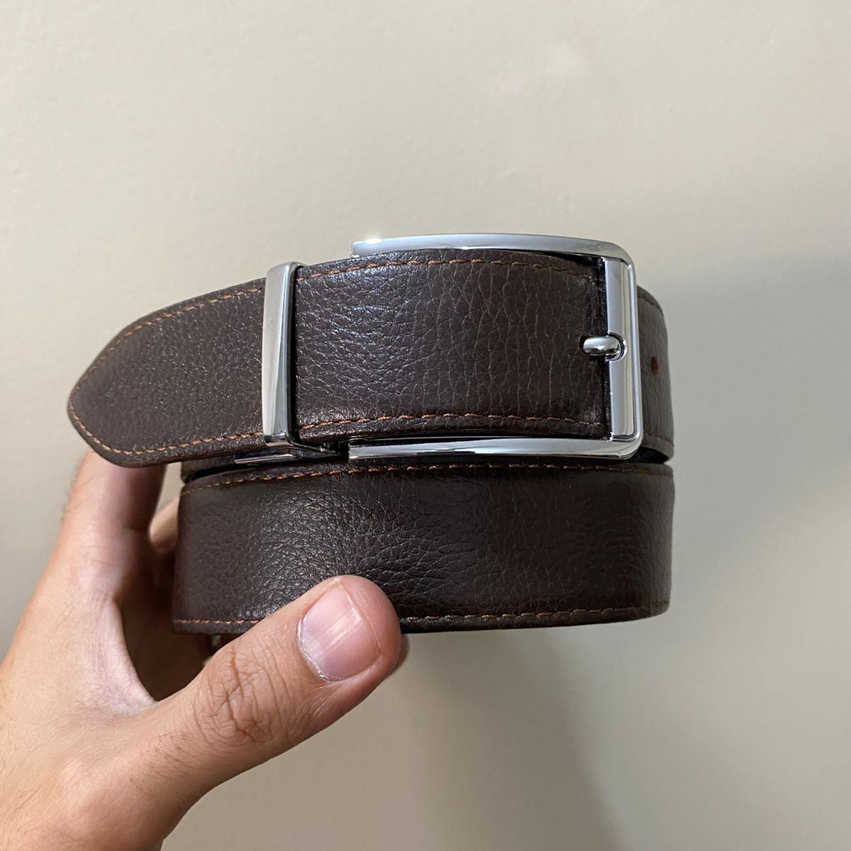 2-in-1 Reversible Premium  Cow Leather Belt Black & Dark Brown