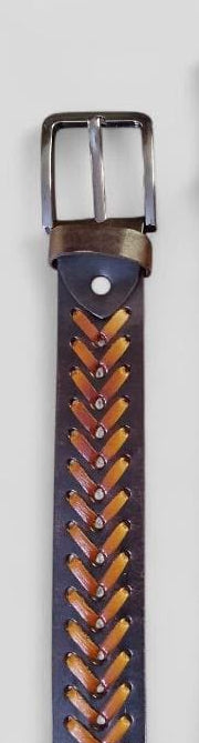 Premium Tan Brown Handwoven Leather Belt – Vintage Casual Style