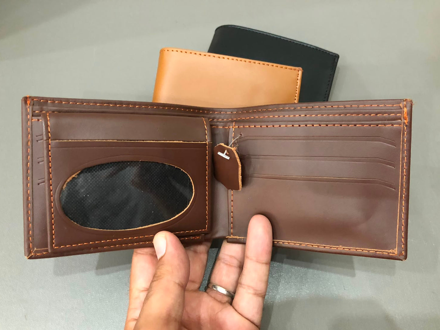 Brown Genuine Cow Leather Bifold Wallet