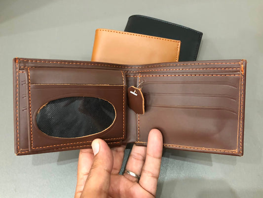 Brown Genuine Cow Leather Bifold Wallet