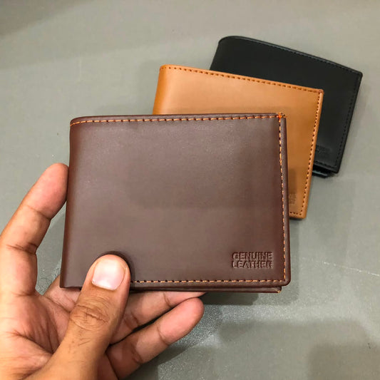Brown Genuine Cow Leather Bifold Wallet