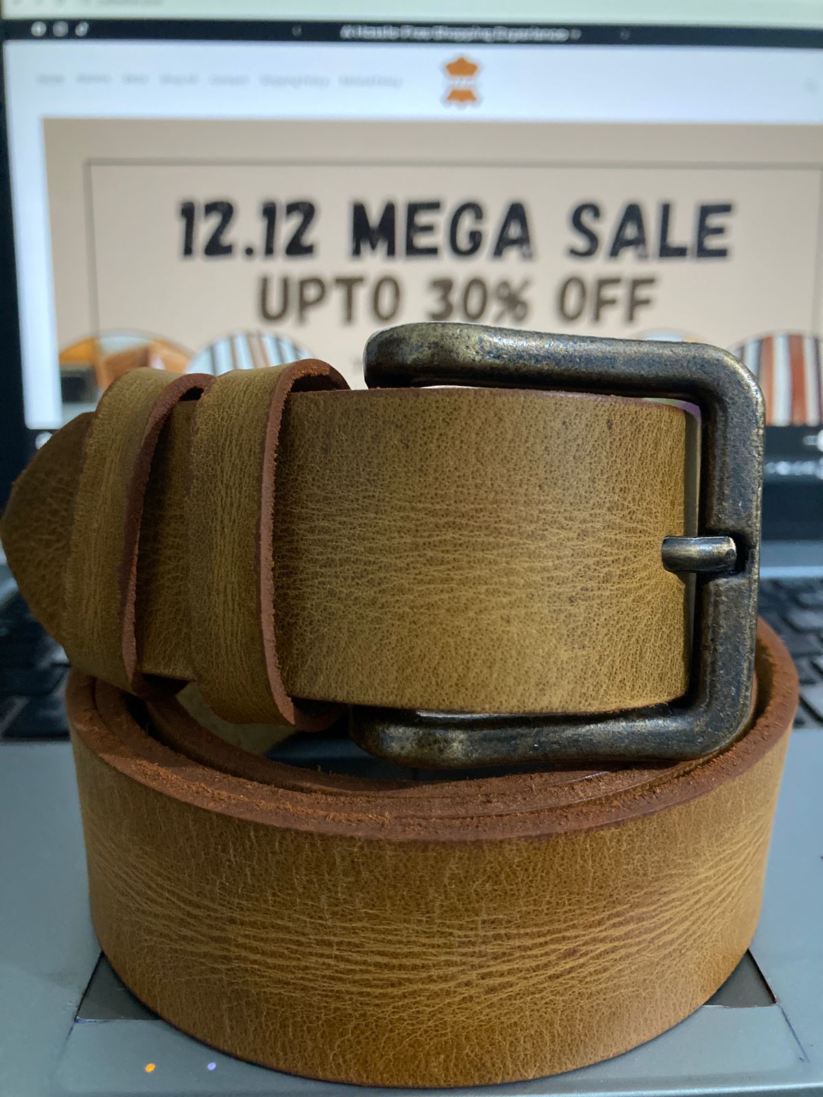 Camel Buffalo Real Leather Pull-Up Belt – Premium Vintage Style