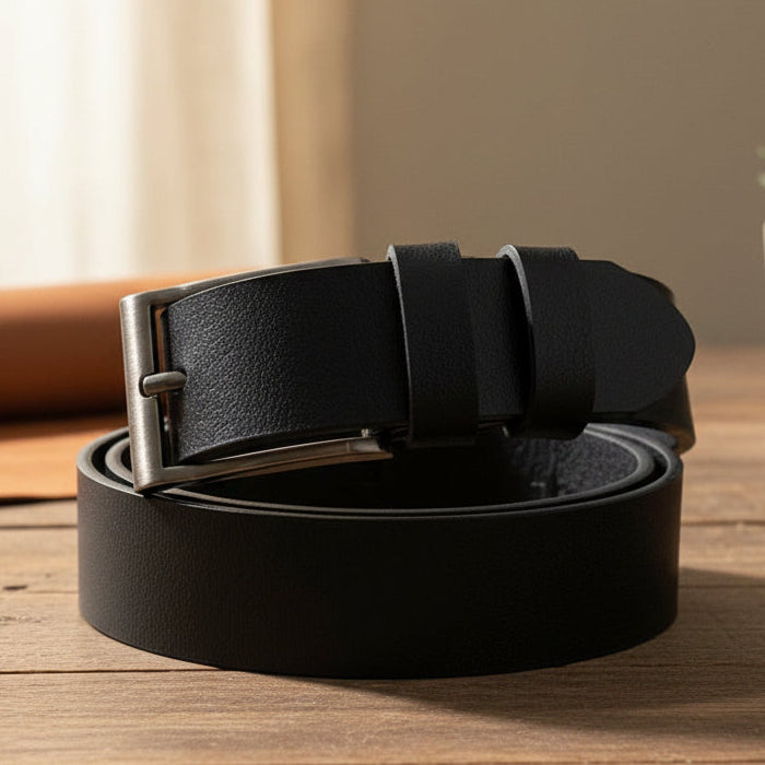 Formal Black Leather Belt
